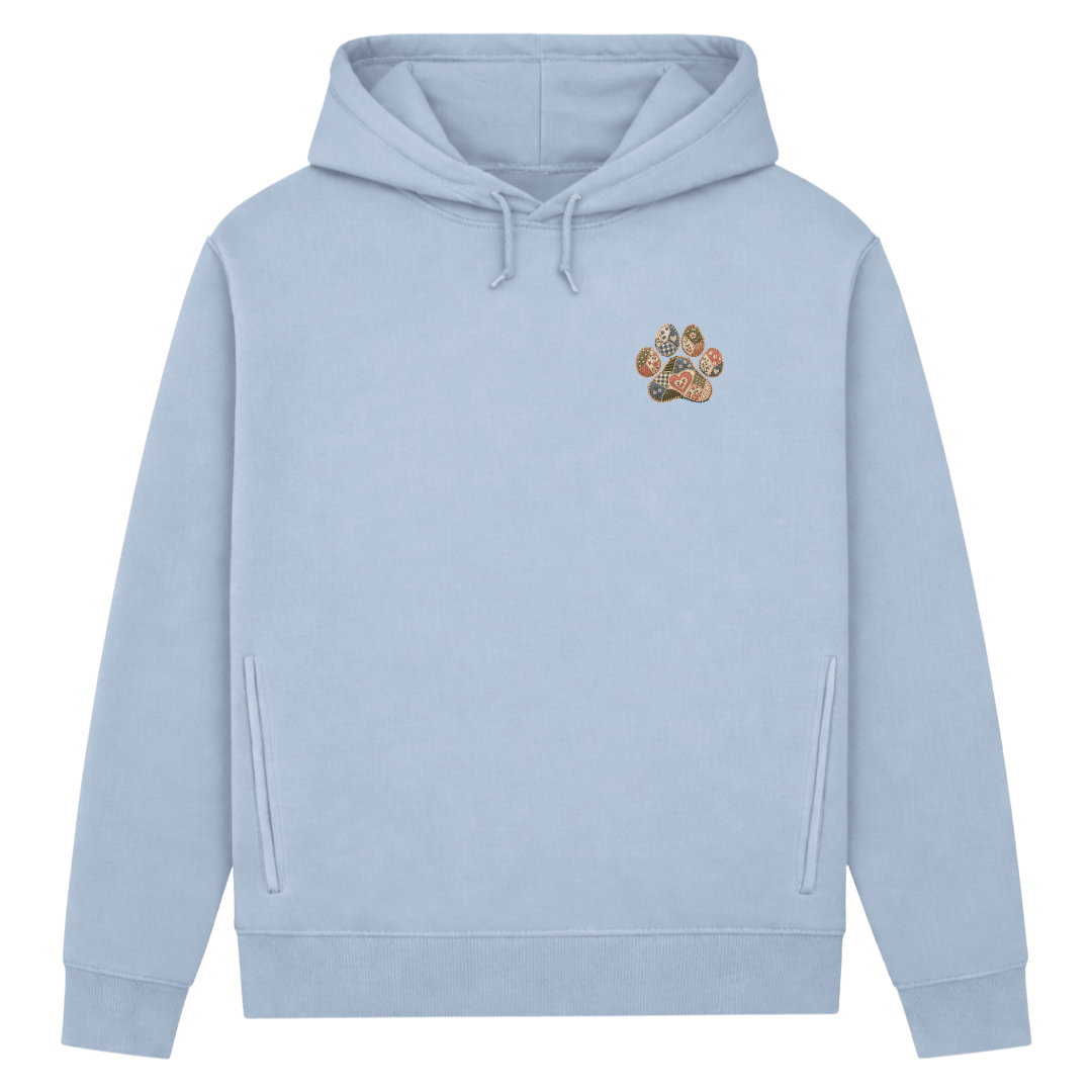Damen Bio-Hoodie mit kleiner Patchwork-Pfote | Hundeliebe