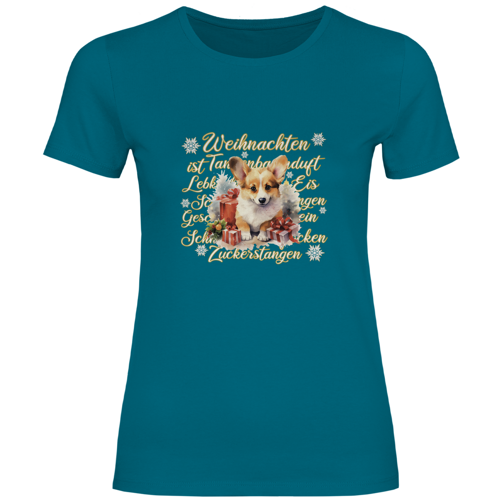 Weihnachten ist... Corgi - T-Shirt für Damen