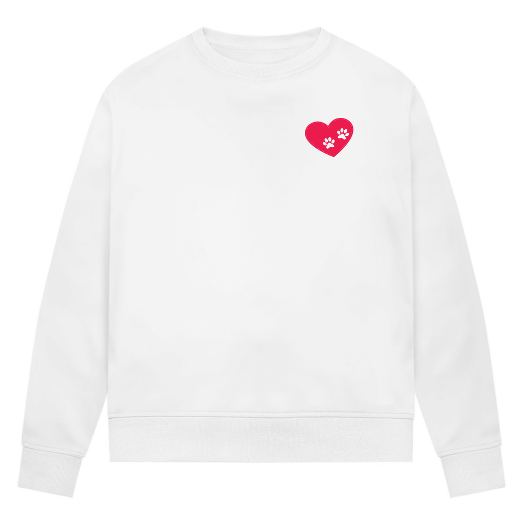 Pfötchen Im Herz - Bio-Sweatshirt für Damen |Brustmotiv