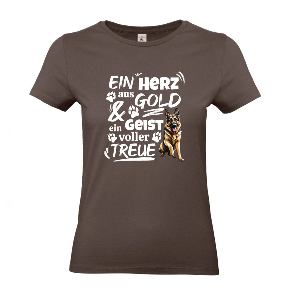 Herz aus Gold - T-Shirt für Damen