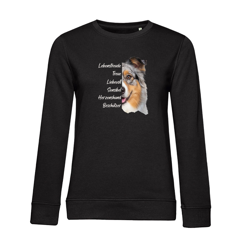 Australian Shepherd – Bio-Sweatshirt für Damen