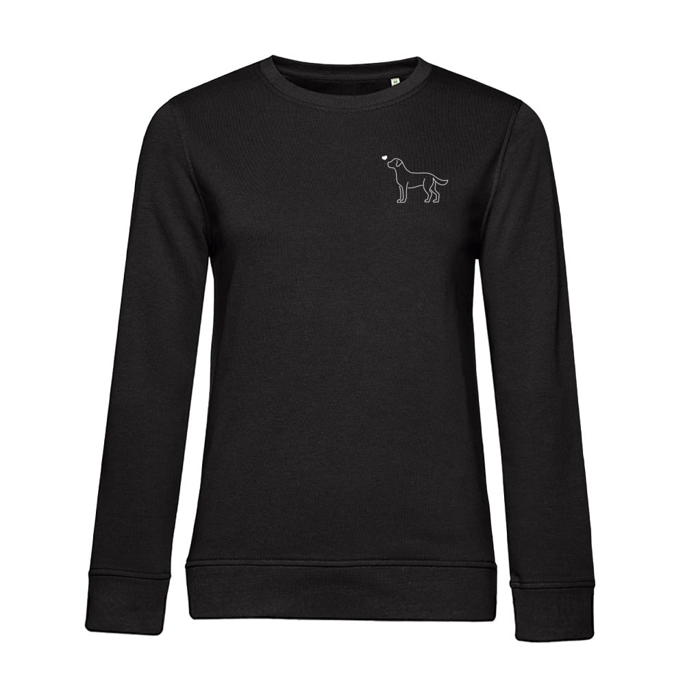Labrador mit Herz – Bio-Sweatshirt für Damen