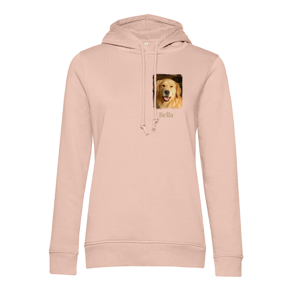 Hunde Bio-Hoodie für Damen mit Foto & Name | Personalisiert