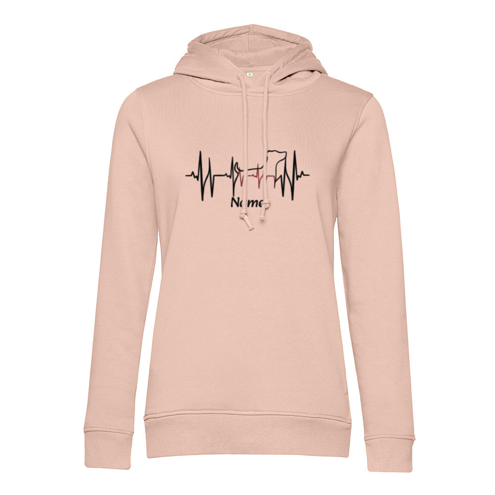 Lebenslinie- Bio-Hoodie für Damen | Personalisiert