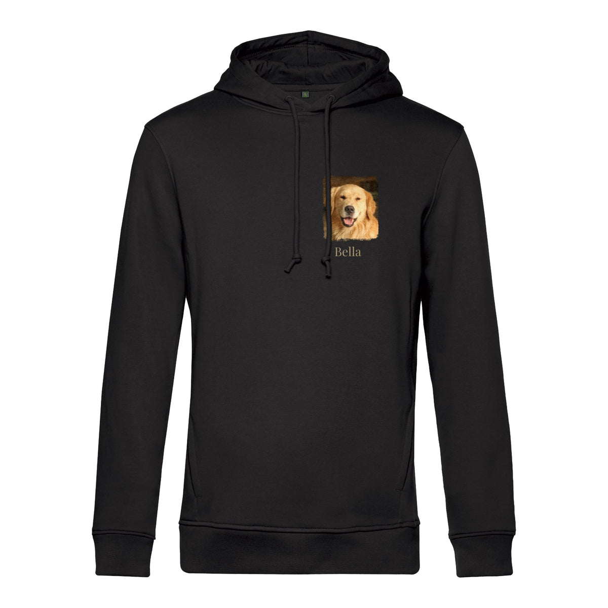 Hunde Bio-Hoodie für Herren mit Foto & Name | Personalisiert