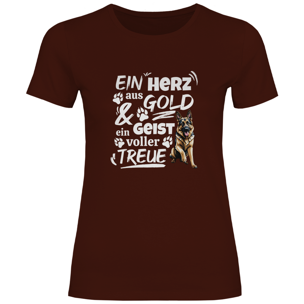 Herz aus Gold - T-Shirt für Damen
