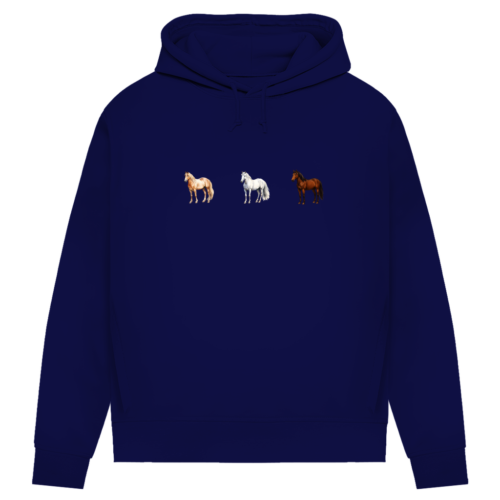Pferde Trio - Bio-Hoodie für Damen
