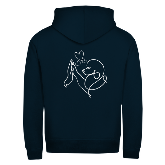 Pudelliebe- Zipper-Hoodie Unisex | Rückendruck