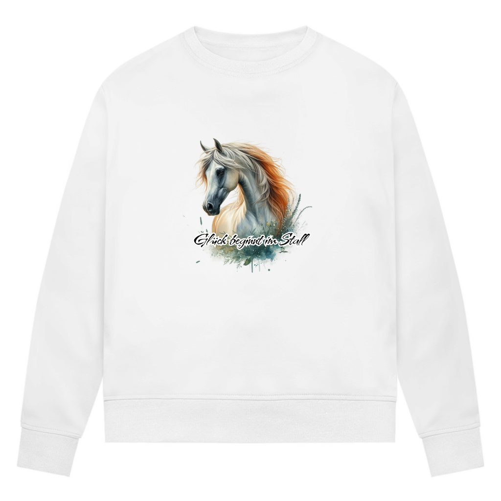 Glück beginnt im Stall - Bio-Sweatshirt für Damen