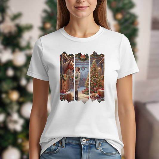 Weihnachtszauber im Stall - T-Shirt für Damen