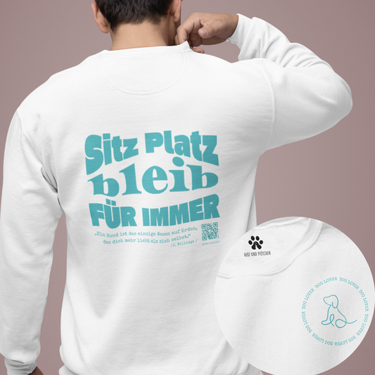 Dog Lover -Bio-Sweatshirt für Herren |Brustmotiv & Rückendruck