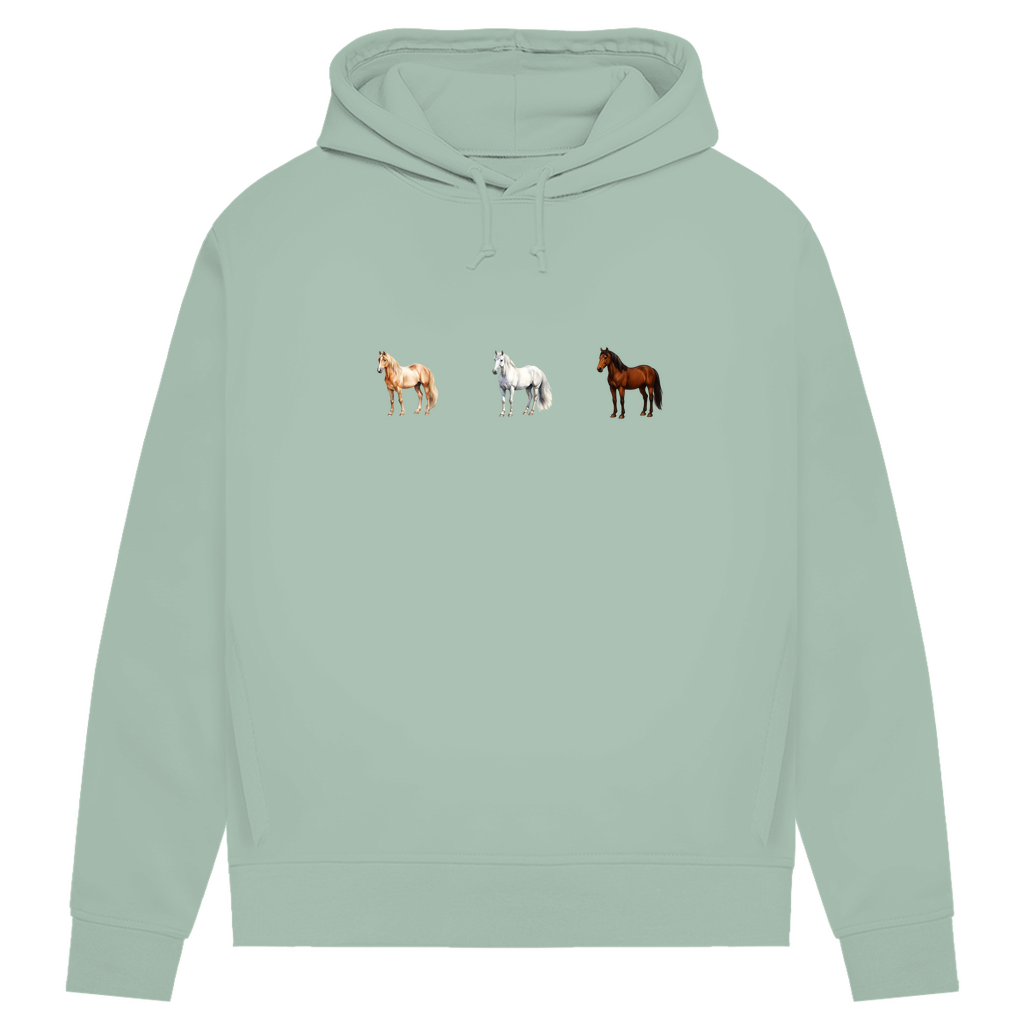 Pferde Trio - Bio-Hoodie für Damen