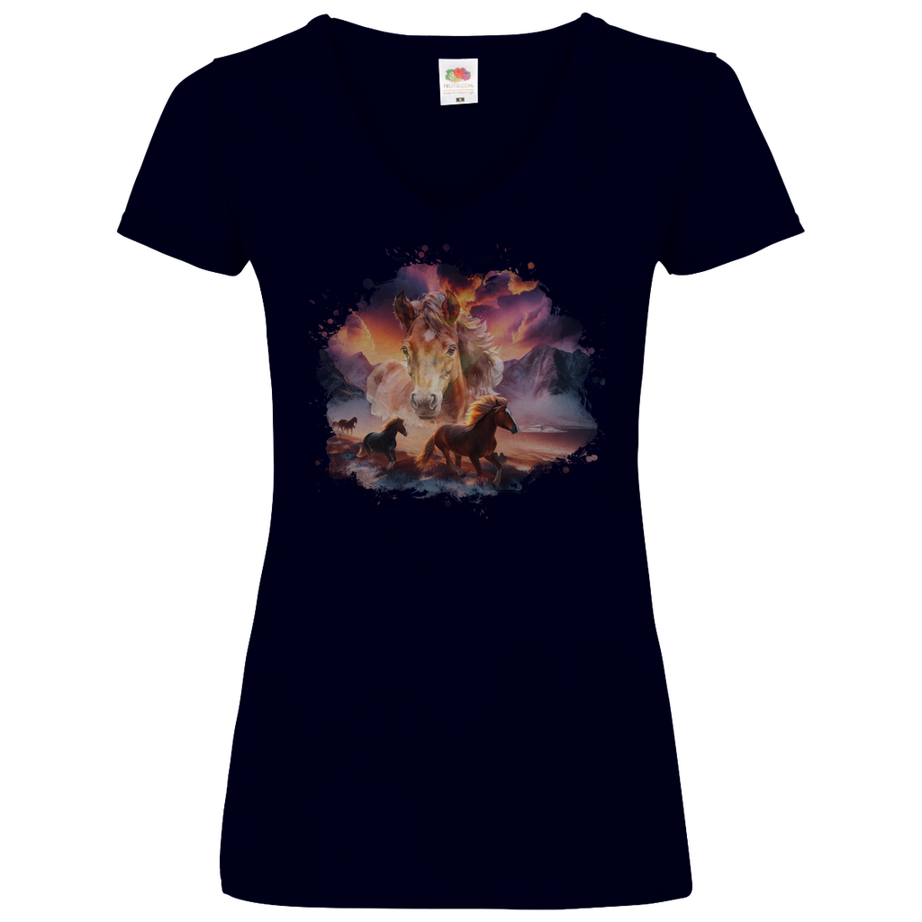 Magie der Pferde - V-Shirt für Damen