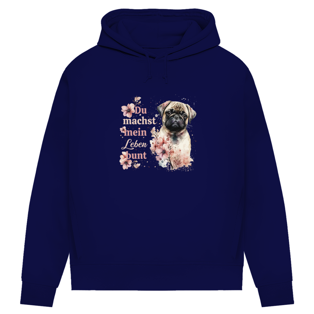 Pastell Mops - Bio-Hoodie für Damen