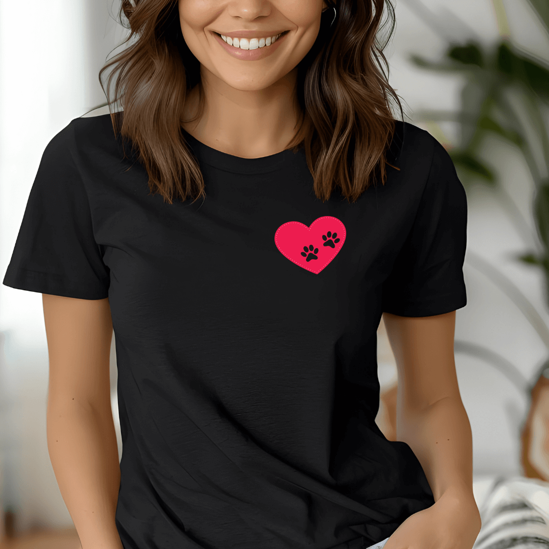 Pfötchen Im Herz - T-Shirt für Damen