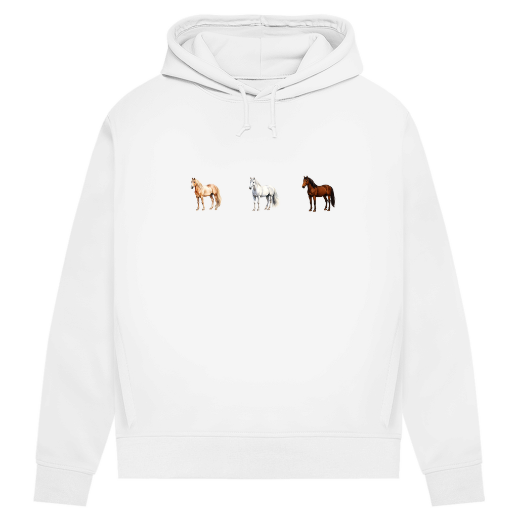 Pferde Trio - Bio-Hoodie für Damen