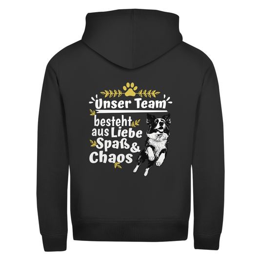 Unser Team- Zipper-Hoodie Unisex | Rückendruck