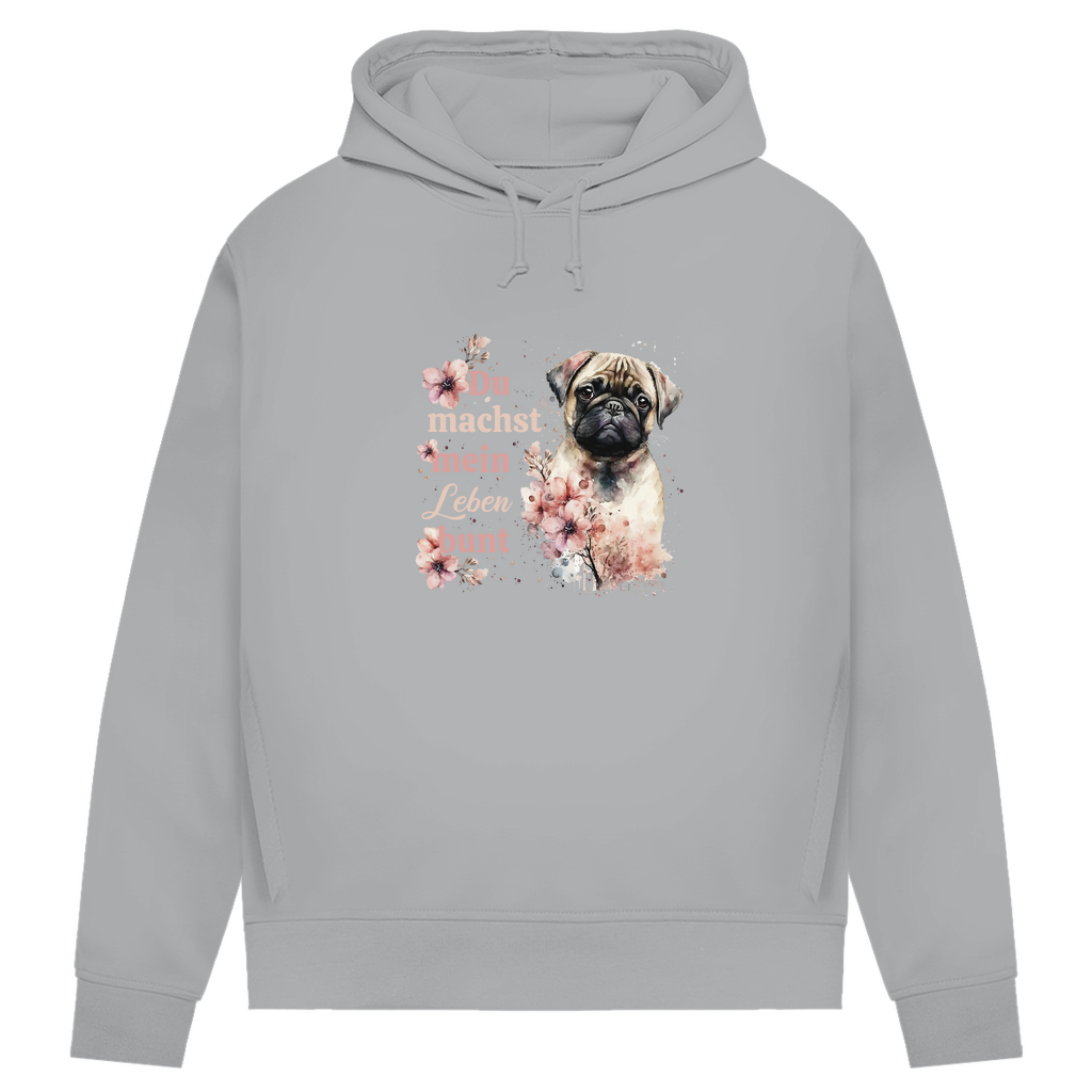 Pastell Mops - Bio-Hoodie für Damen