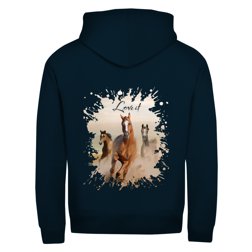 Pferdepower - Zipper-Hoodie Unisex | Rückendruck