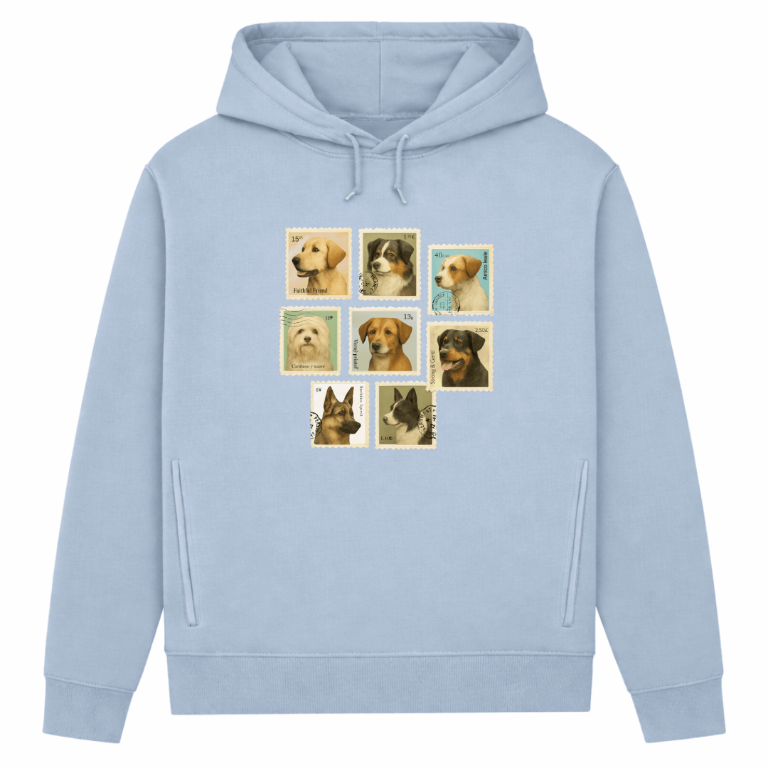 Briefmarken – Hoodie aus Bio-Baumwolle für Damen