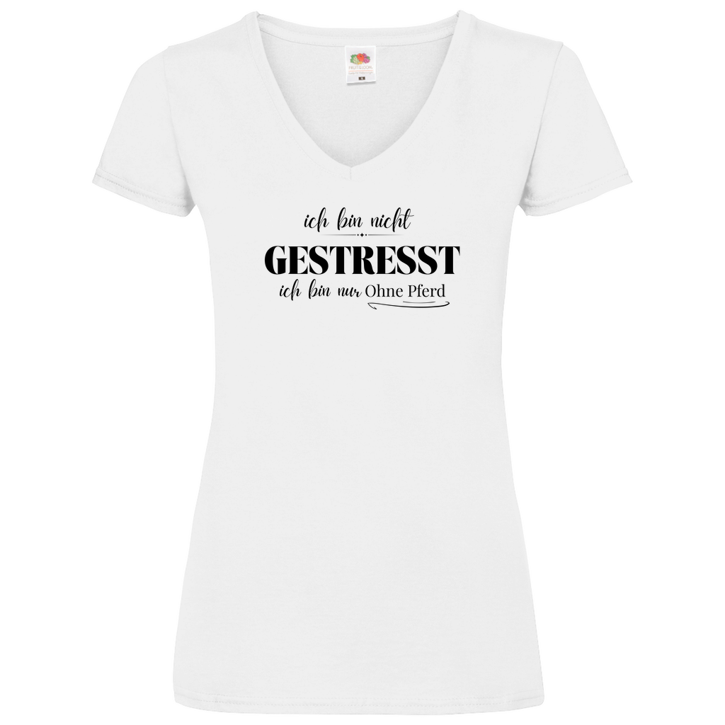 Ohne Pferd - V-Shirt für Damen