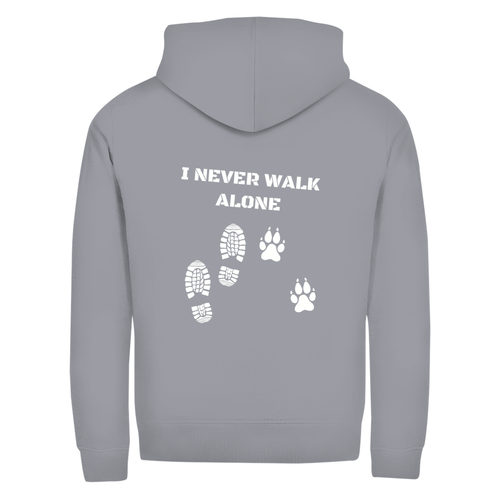I Never Walk Alone - Zipper-Hoodie Unisex | Rückendruck