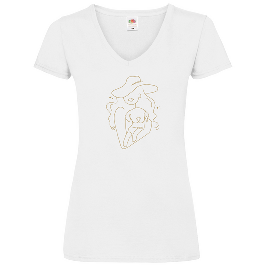 Umarmung - V-Shirt für Damen