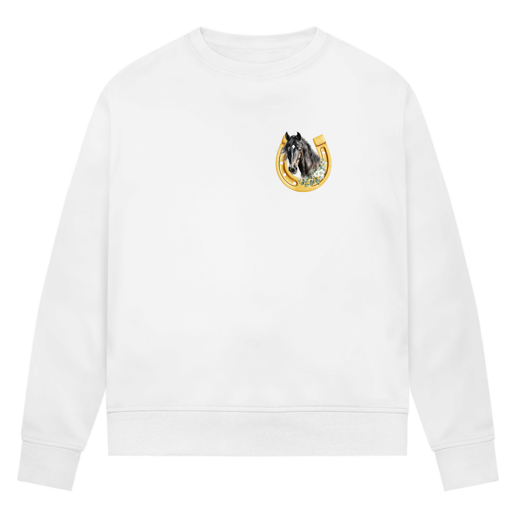 Goldenes Glück - Bio-Sweatshirt für Damen |Brustmotiv