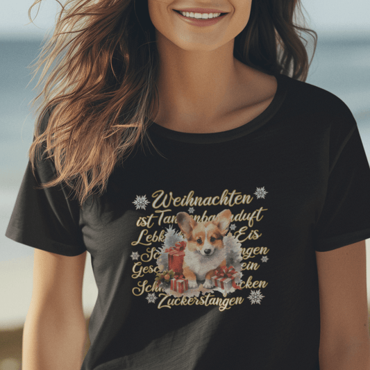 Weihnachten ist... Corgi - T-Shirt für Damen