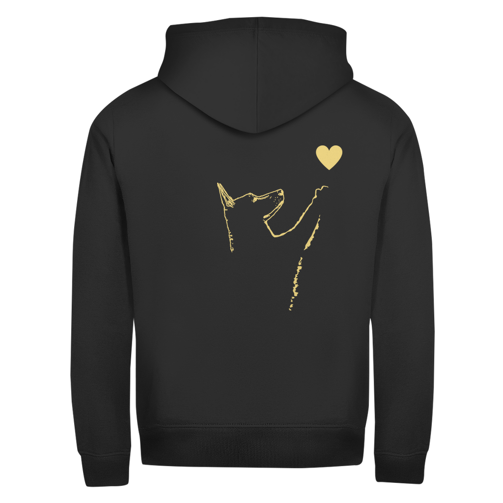 Liebe Hund- Zipper-Hoodie Unisex | Rückendruck