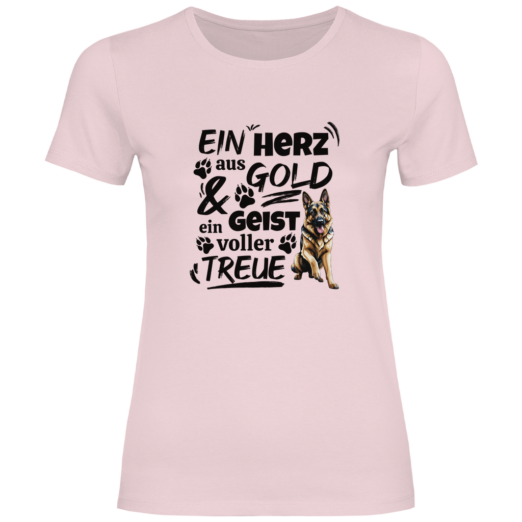 Herz aus Gold - T-Shirt für Damen