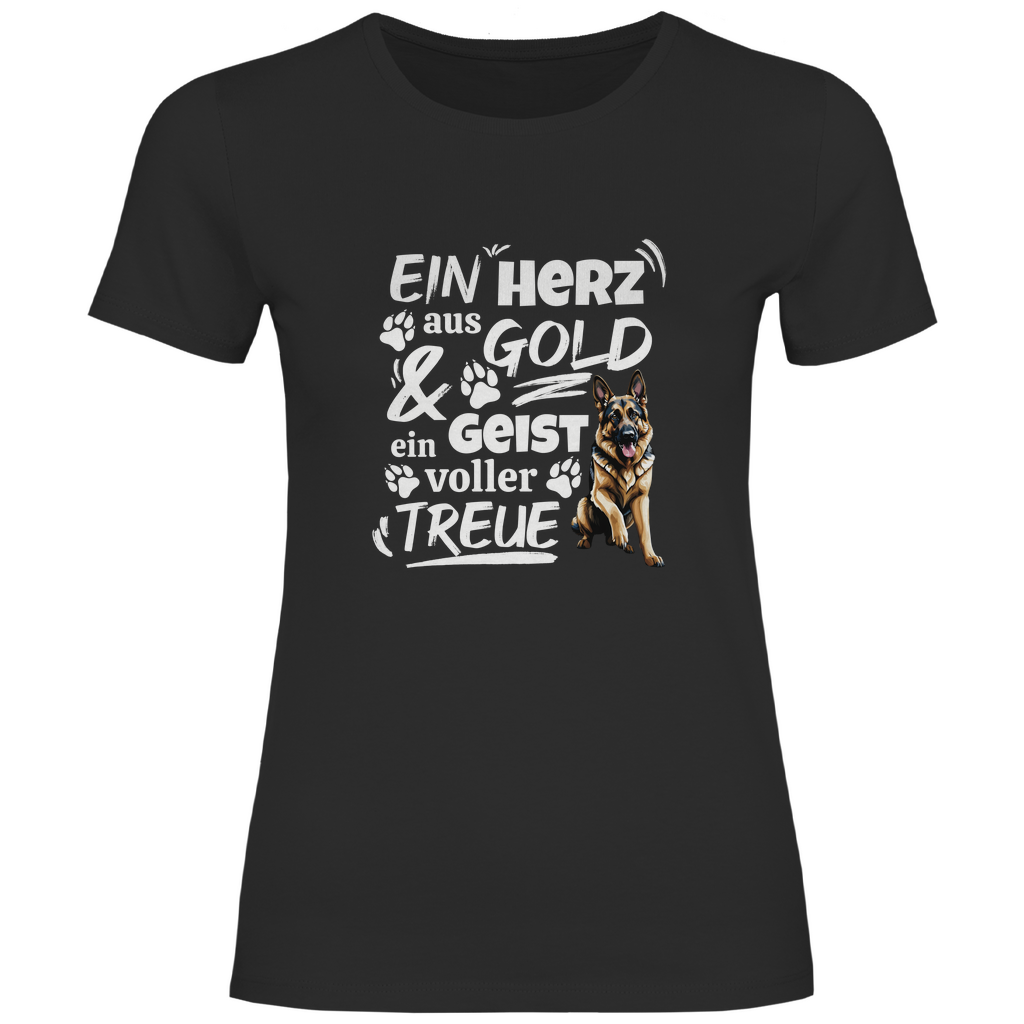 Herz aus Gold - T-Shirt für Damen