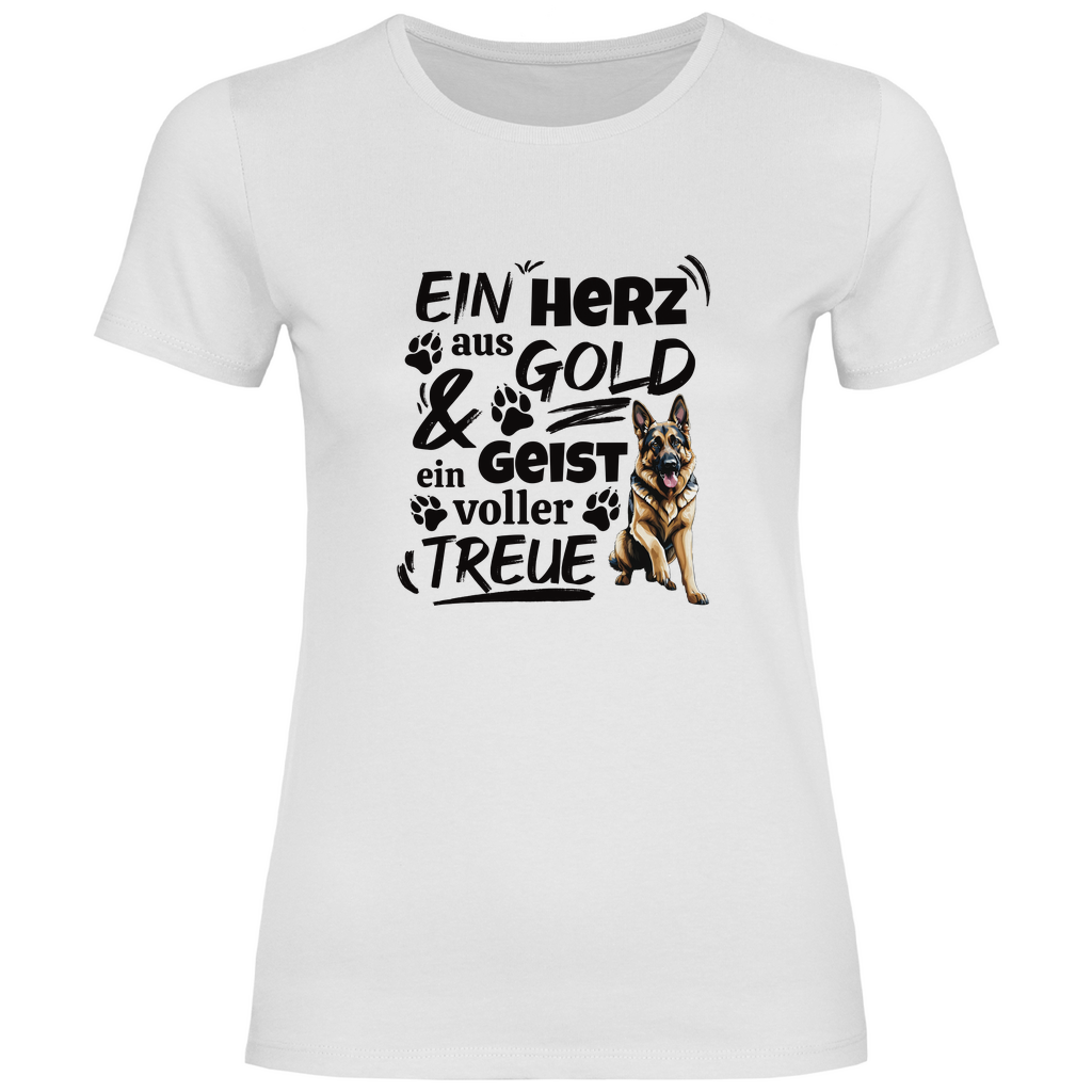 Herz aus Gold - T-Shirt für Damen