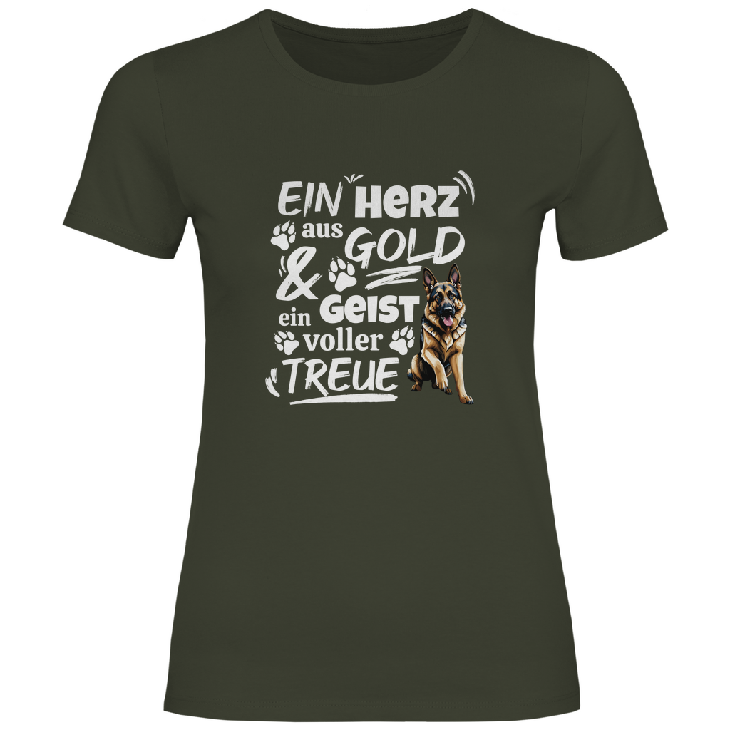 Herz aus Gold - T-Shirt für Damen