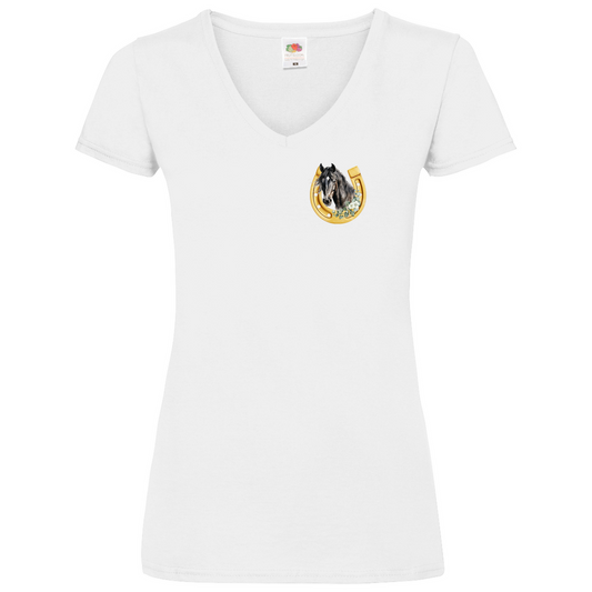Goldenes Glück - V-Shirt für Damen | Brustmotiv