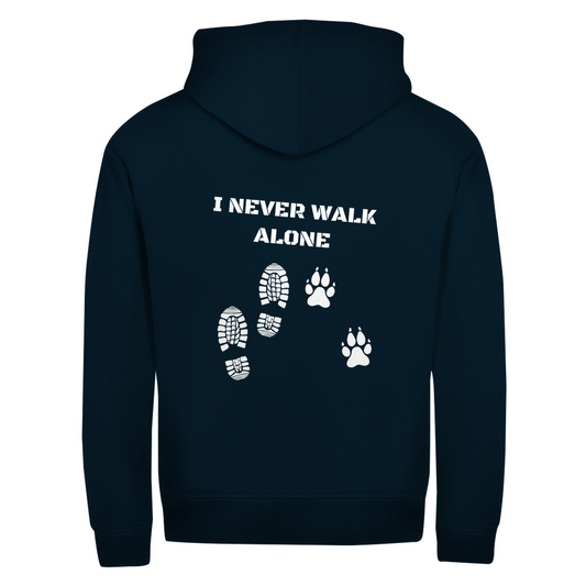 I Never Walk Alone - Zipper-Hoodie Unisex | Rückendruck