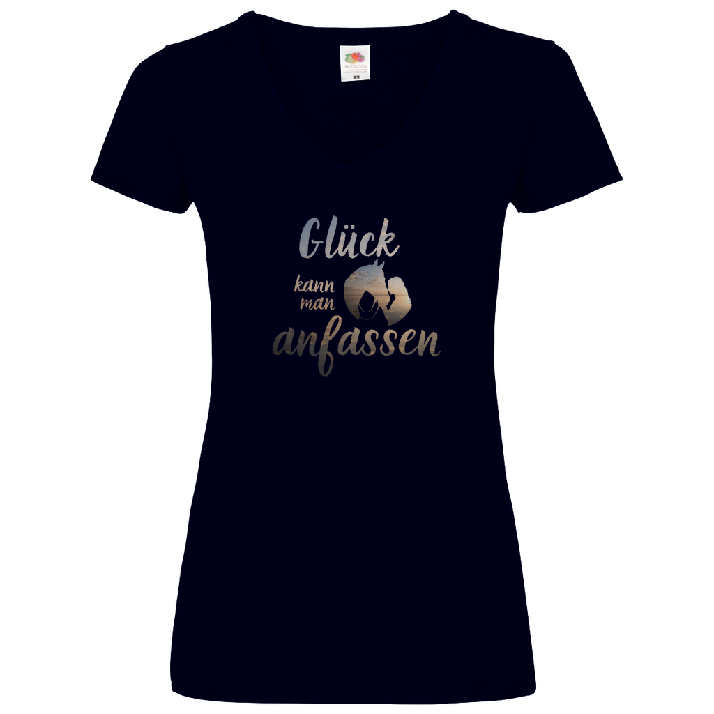 Glück - V-Shirt für Damen