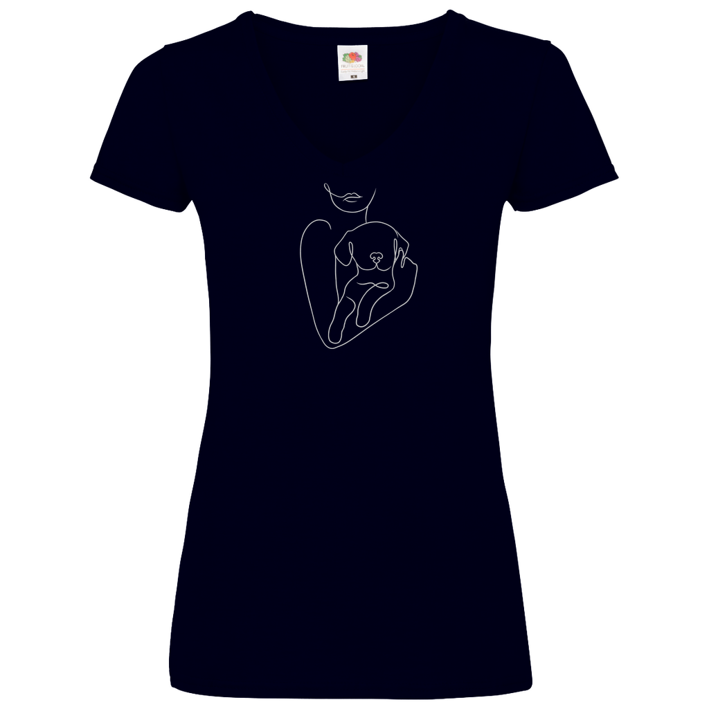 Welpenliebe - V-Shirt für Damen