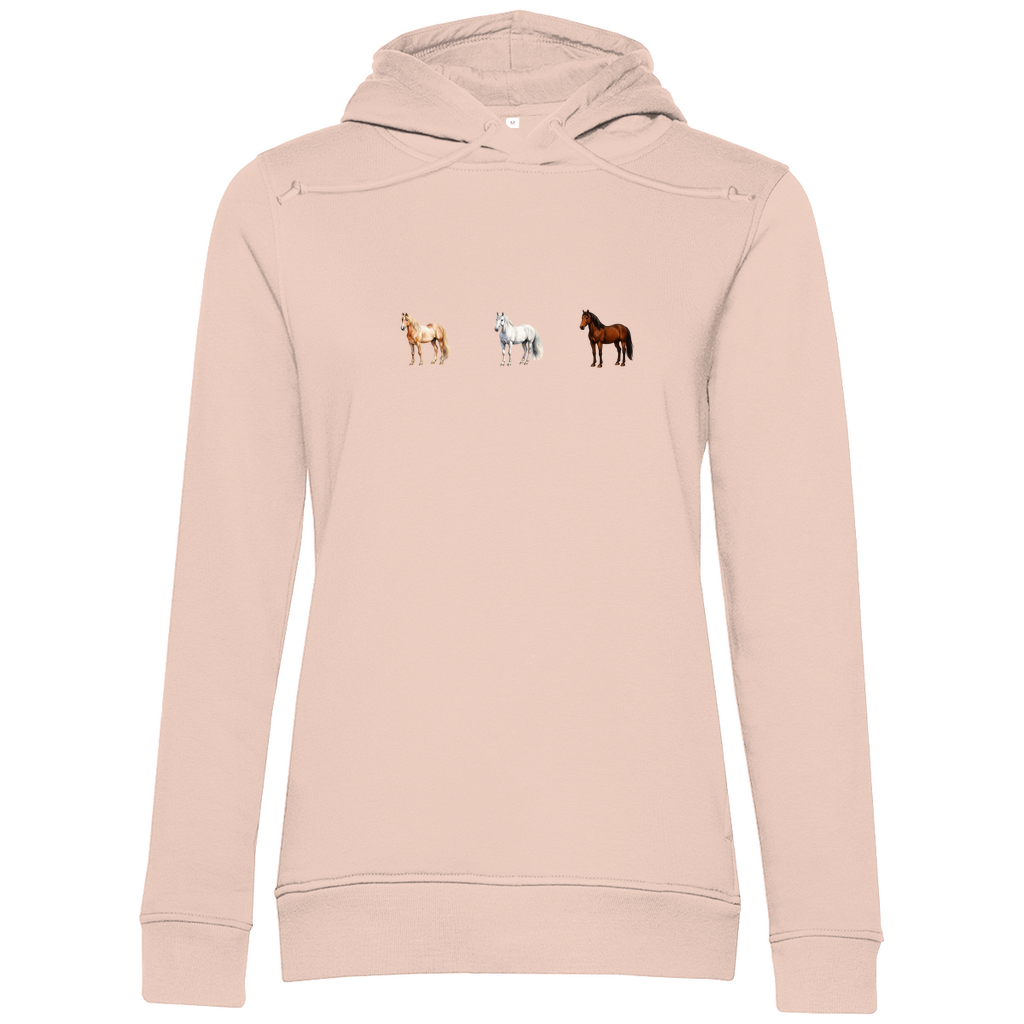 Pferde Trio - Bio-Hoodie für Damen