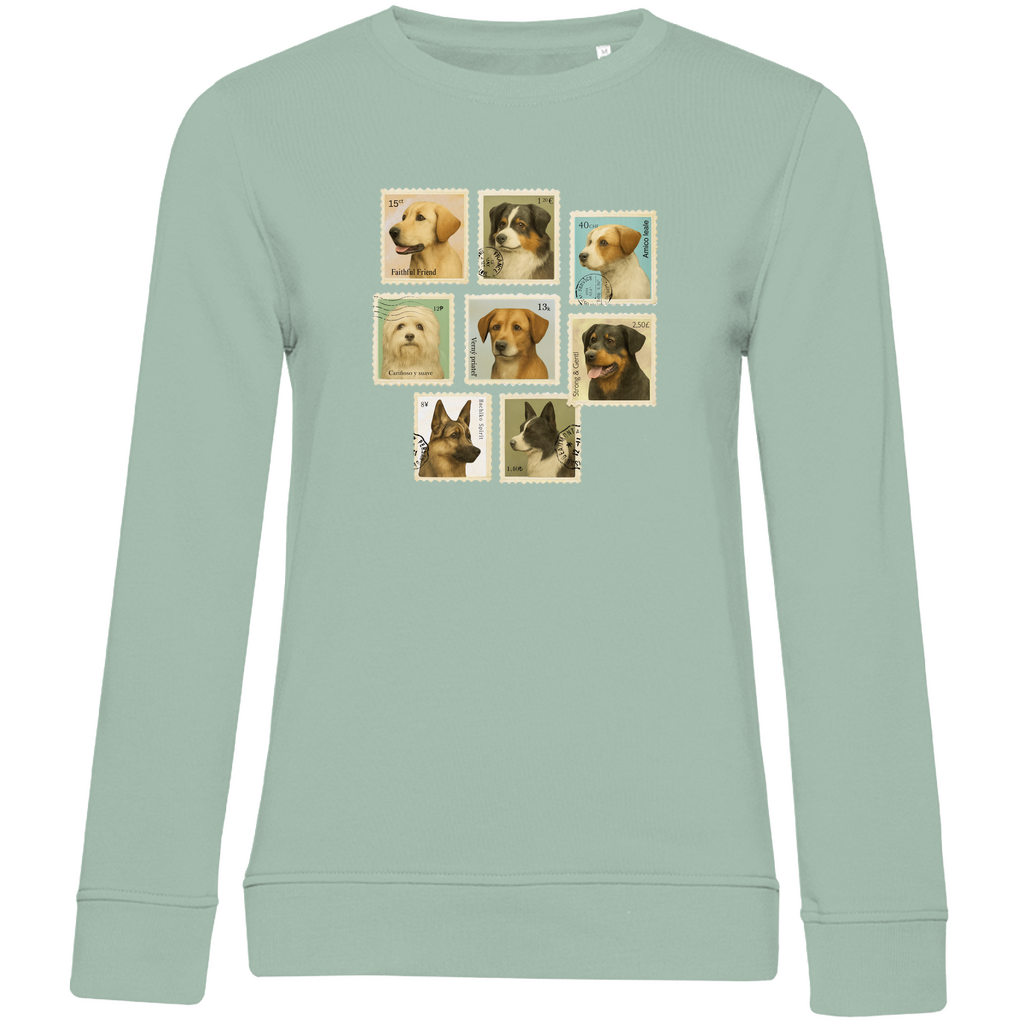 Briefmarken - Bio-Sweatshirt für Damen