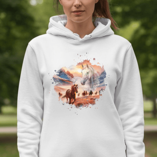 Liebe zu Pferden - Bio-Hoodie für Damen