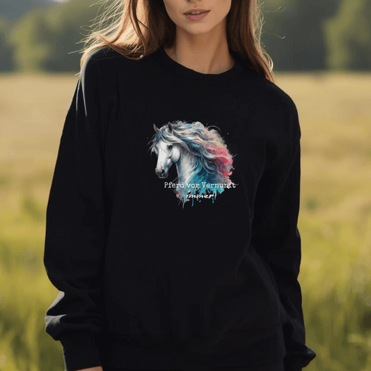 Pferd vor Vernunft - Bio-Sweatshirt für Damen