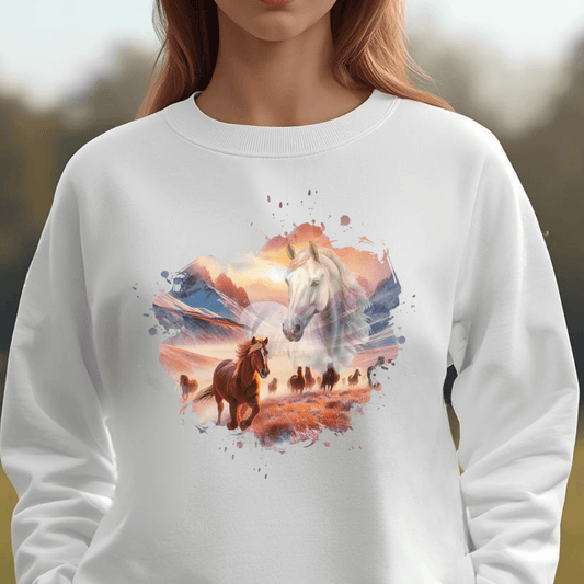 Liebe zu Pferden - Bio-Sweatshirt für Damen