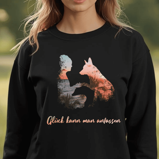 Glück kann man anfassen – Bio-Sweatshirt für Damen