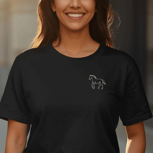 Anmut in Bewegung - T-Shirt für Damen | Brustmotiv