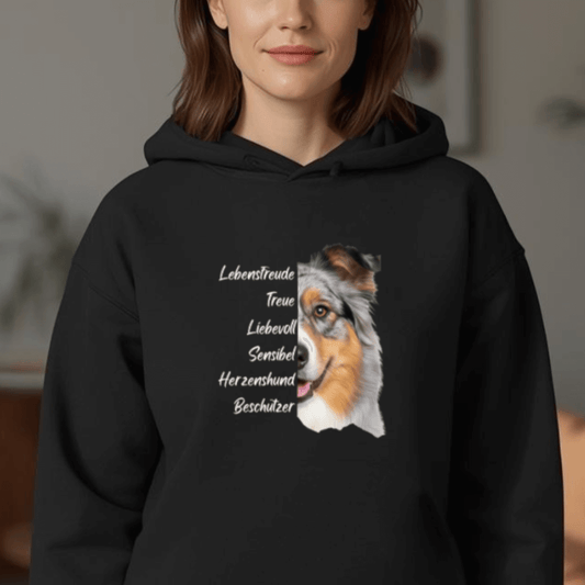 Australian Shepherd – Hoodie aus Bio-Baumwolle für Damen