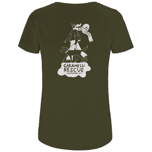 Save the Dogs - T-Shirt für Damen | Caramelli | Beidseitig