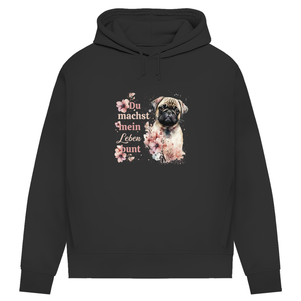 Pastell Mops - Bio-Hoodie für Damen