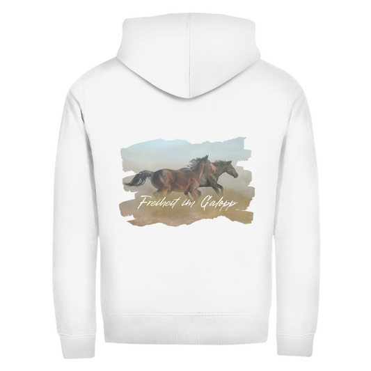 Freiheit im Galopp- Zipper-Hoodie Unisex | Rückendruck