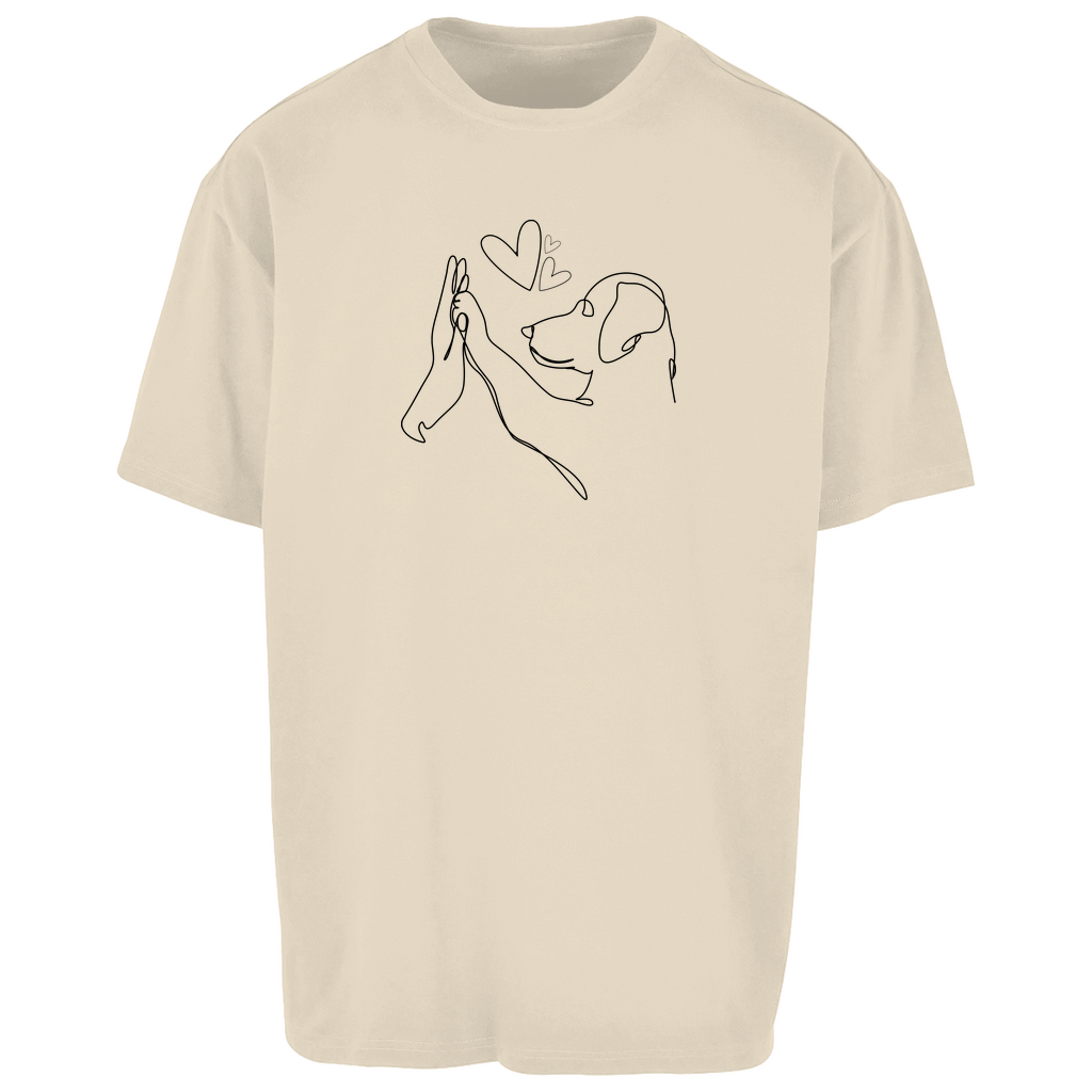 Wahre Liebe‘ Oversize T-Shirt Unisex von Herz & Pfötchen, aus 100 % Baumwolle, mit einzigartigem Hundemotiv – bequem, lässig und perfekt für Hundeliebhaber.
